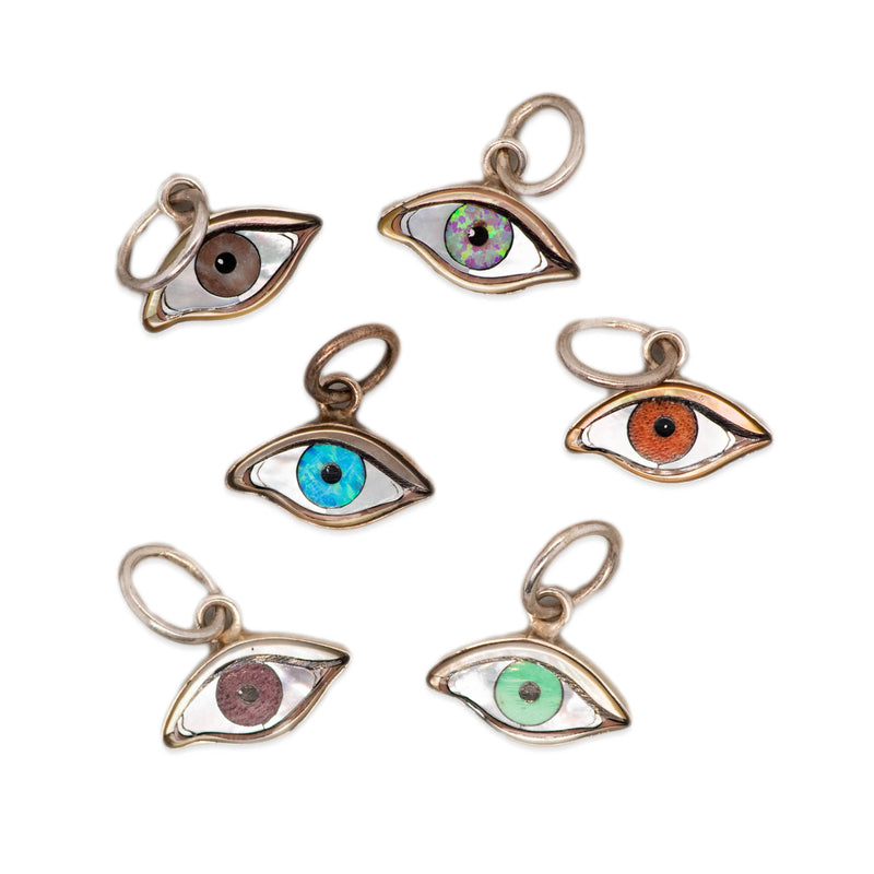 Hazel Silver Inlay Small Protective Eye Pendant